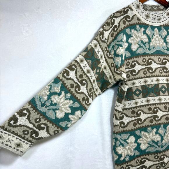 Vintage Forelli 1X 80s Tunic Sweater Statement Abstract Cosby Handknit Funky USA - Picture 2 of 9